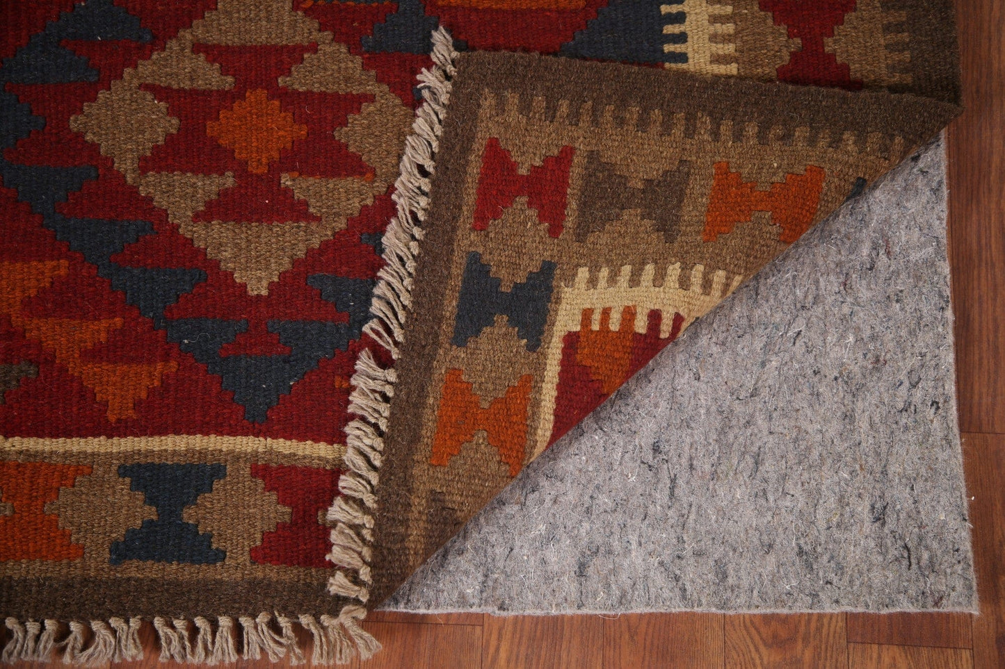 Kilim Reversible Wool Runner Rug 3x7