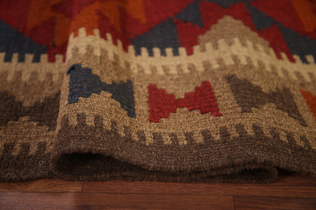 Kilim Reversible Wool Runner Rug 3x7