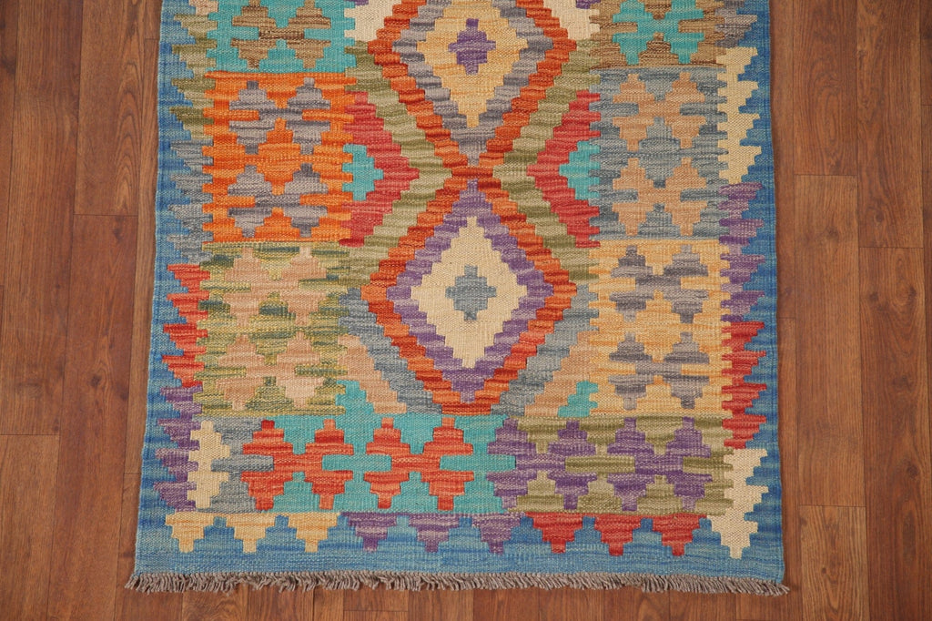 Geometric Kilim Oriental Runner Rug 3x9