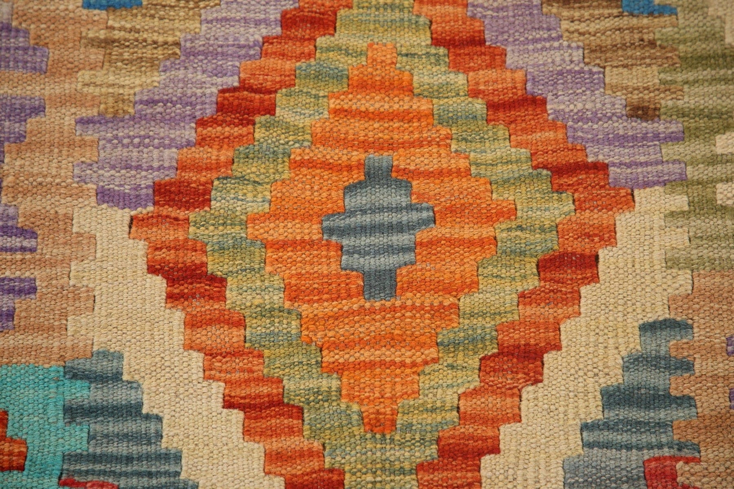 Geometric Kilim Oriental Runner Rug 3x9