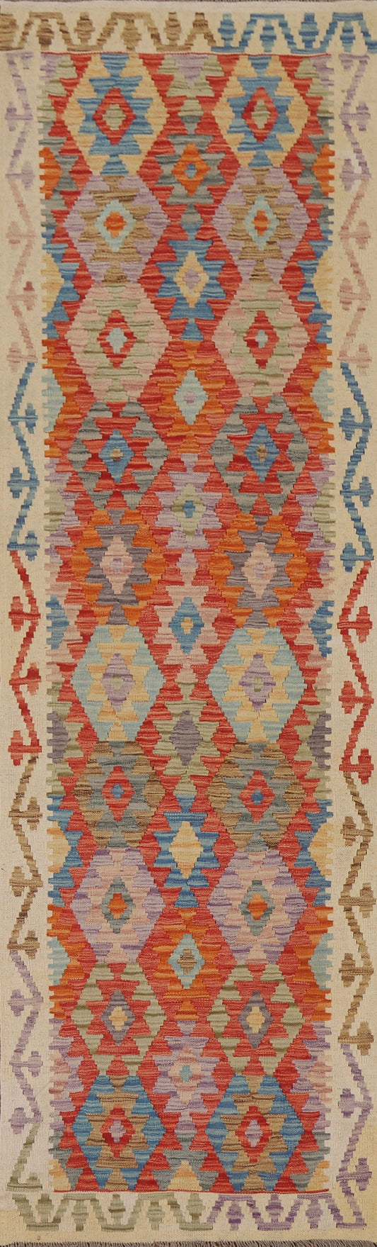 Geometric Kilim Oriental Runner Rug 3x10