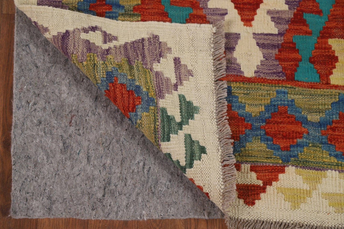 Kilim Reversible Wool Runner Rug 3x10