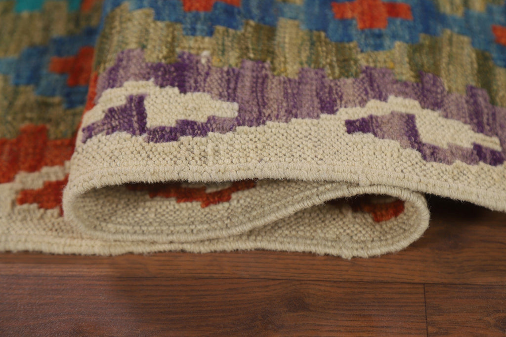 Kilim Reversible Wool Runner Rug 3x10