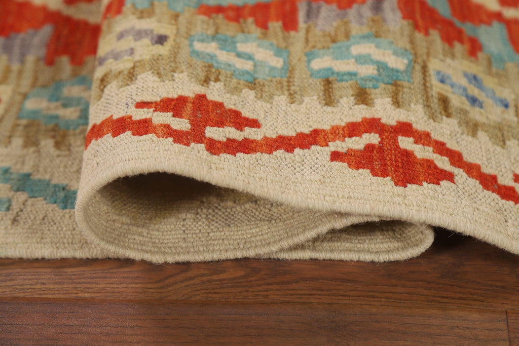 Geometric Kilim Reversible Runner Rug 3x10