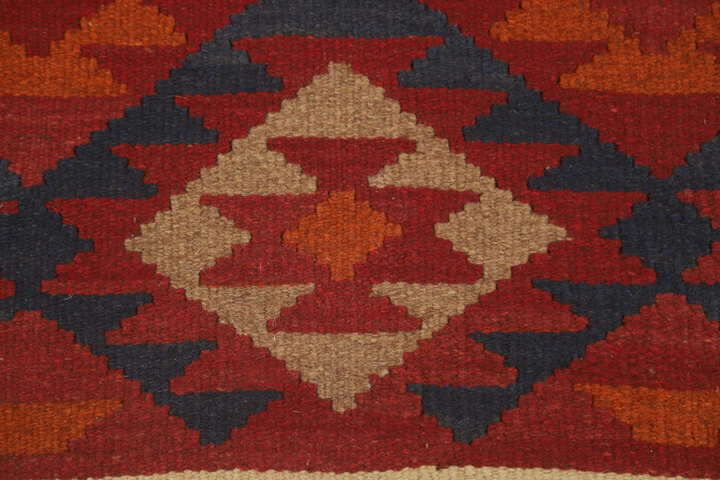 Kilim Reversible Wool Runner Rug 3x7