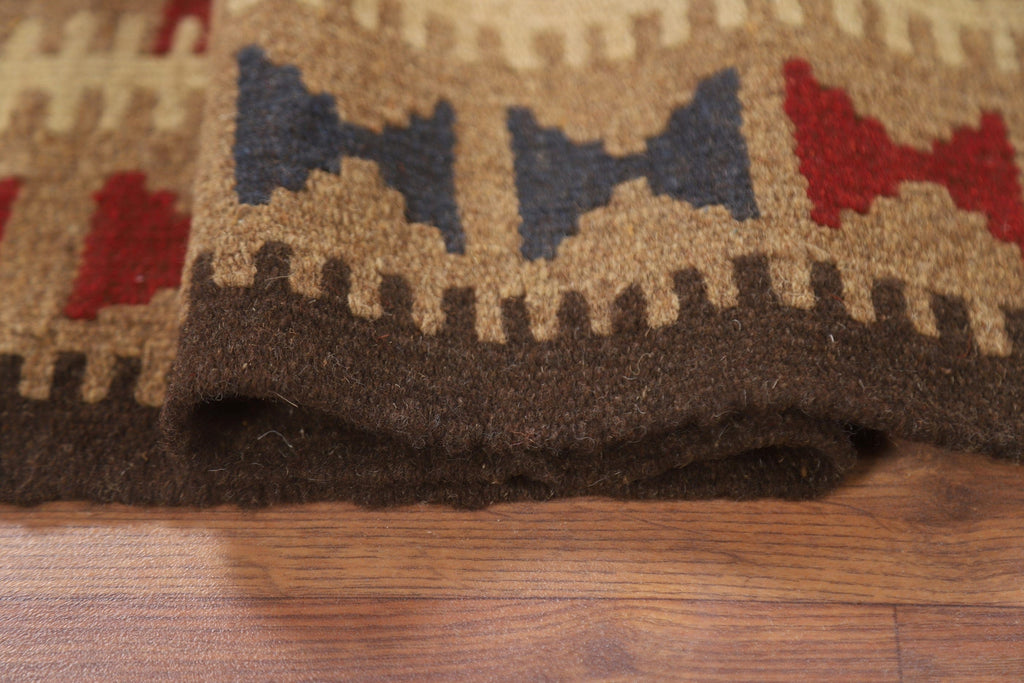 Kilim Reversible Wool Runner Rug 3x7