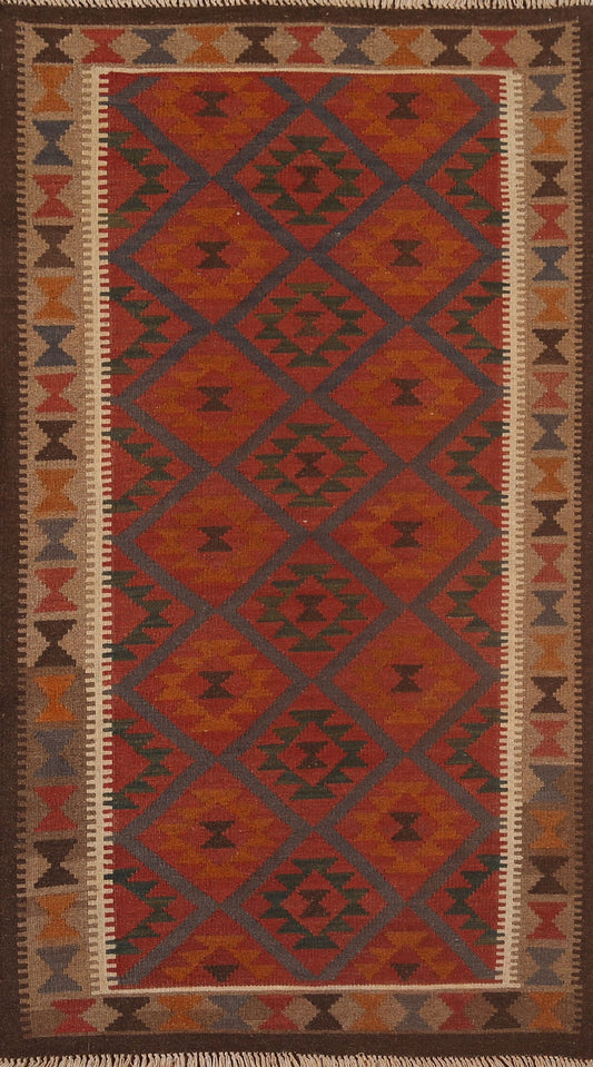 Geometric Kilim Oriental Runner Rug 3x7