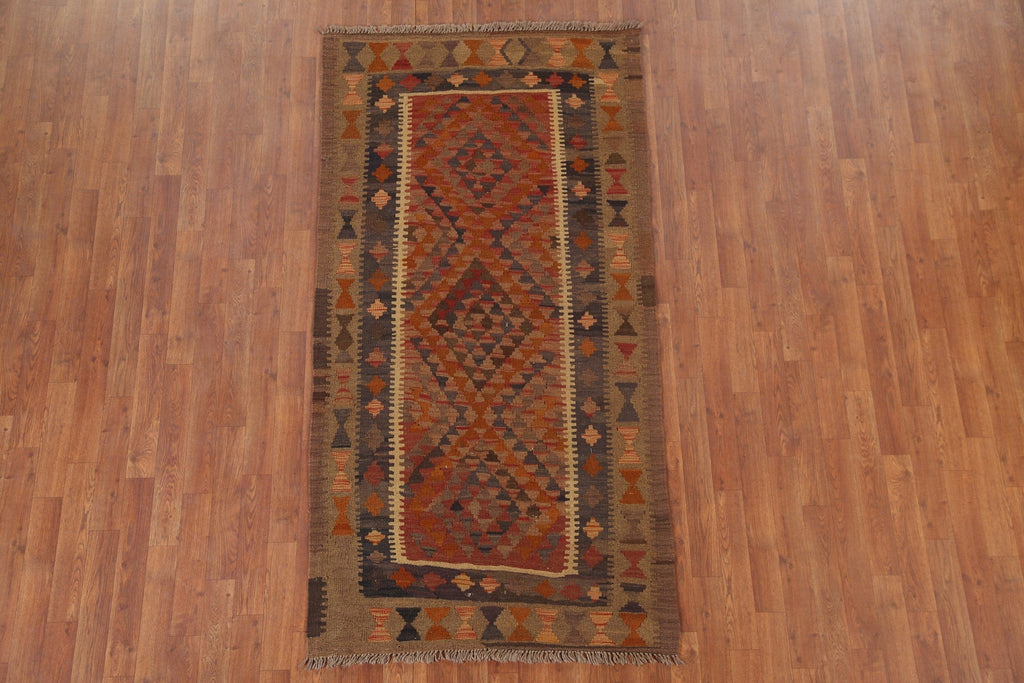 Reversible Wool Kilim Area Rug 4x7