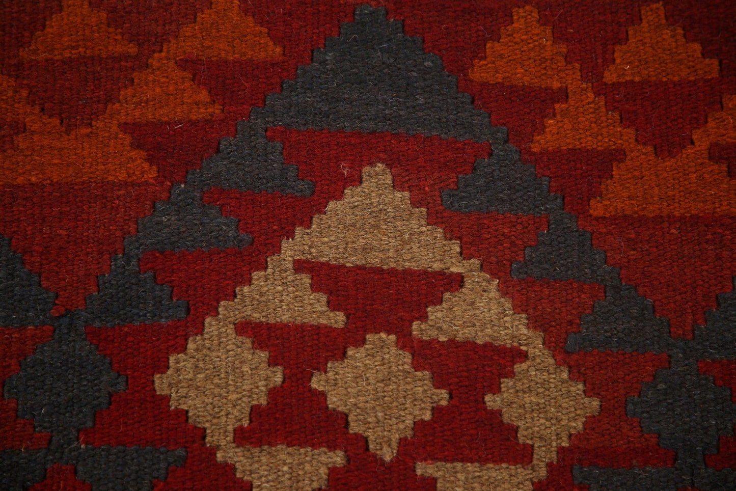 Kilim Reversible Wool Runner Rug 3x7