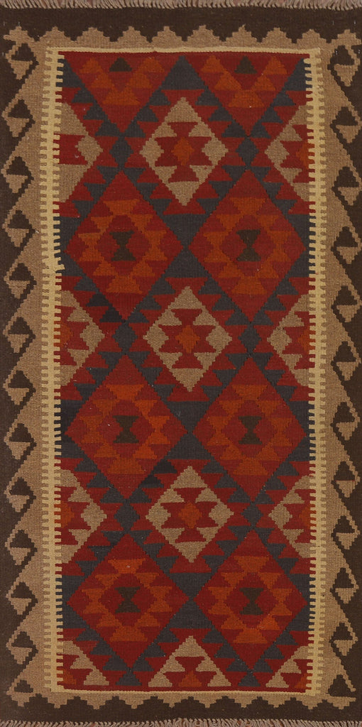 Geometric Kilim Oriental Runner Rug 3x7