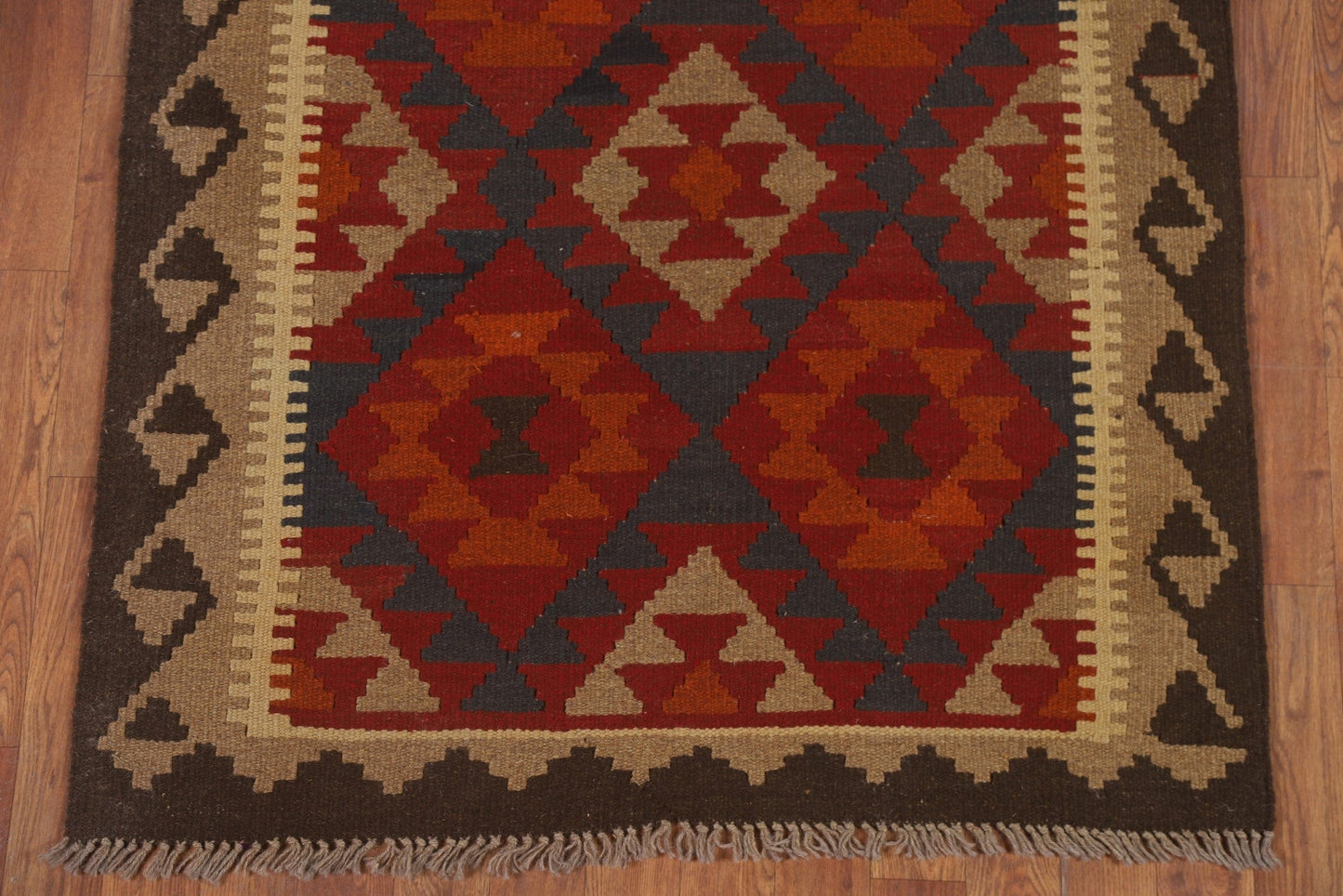 Geometric Kilim Oriental Runner Rug 3x7