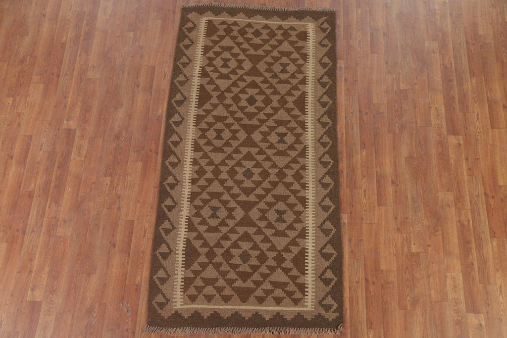 Reversible Wool Kilim Runner Rug 3x7