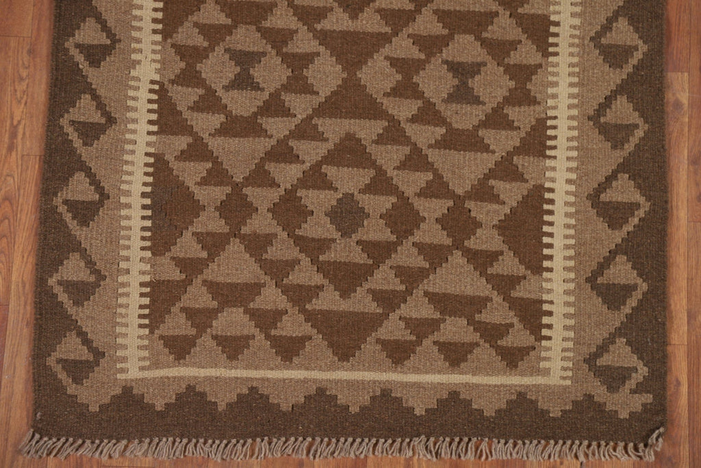 Reversible Wool Kilim Runner Rug 3x7