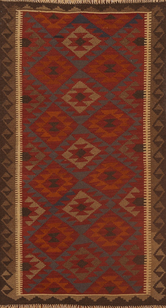 Reversible Wool Kilim Area Rug 3x6