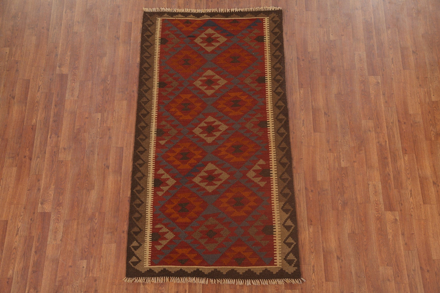 Reversible Wool Kilim Area Rug 3x6