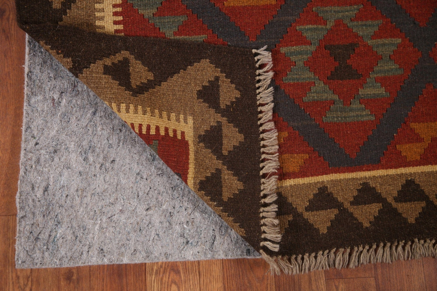 Kilim Reversible Wool Runner Rug 3x7