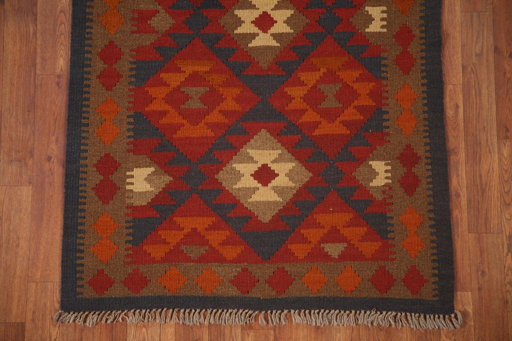 Geometric Kilim Oriental Runner Rug 3x7