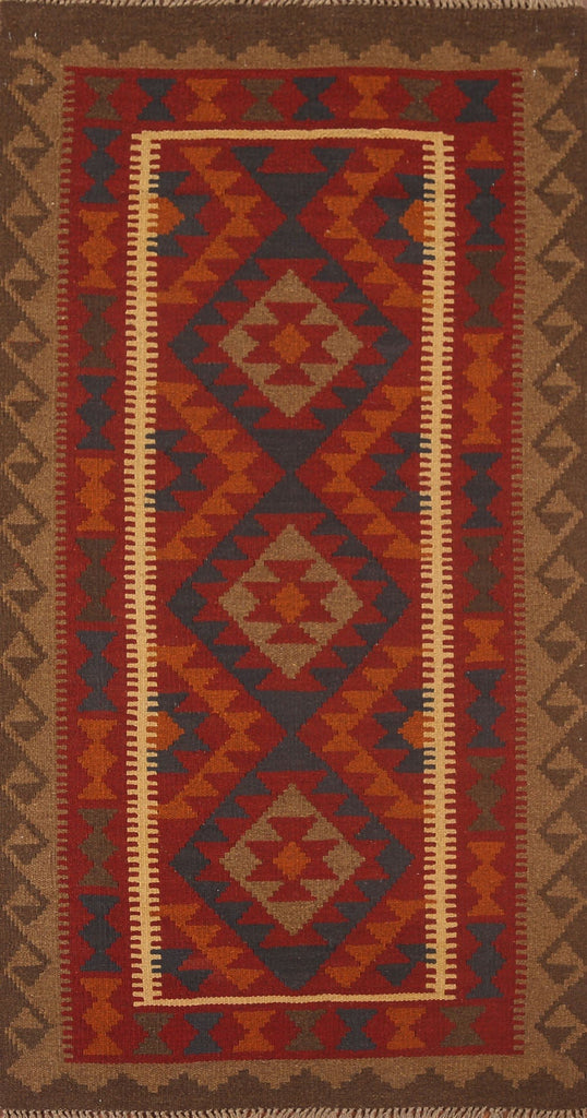 Kilim Reversible Wool Area Rug 3x6