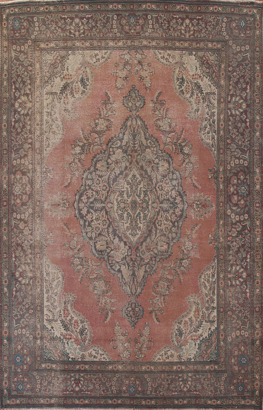 Distressed Tabriz Persian Area Rug 10x13