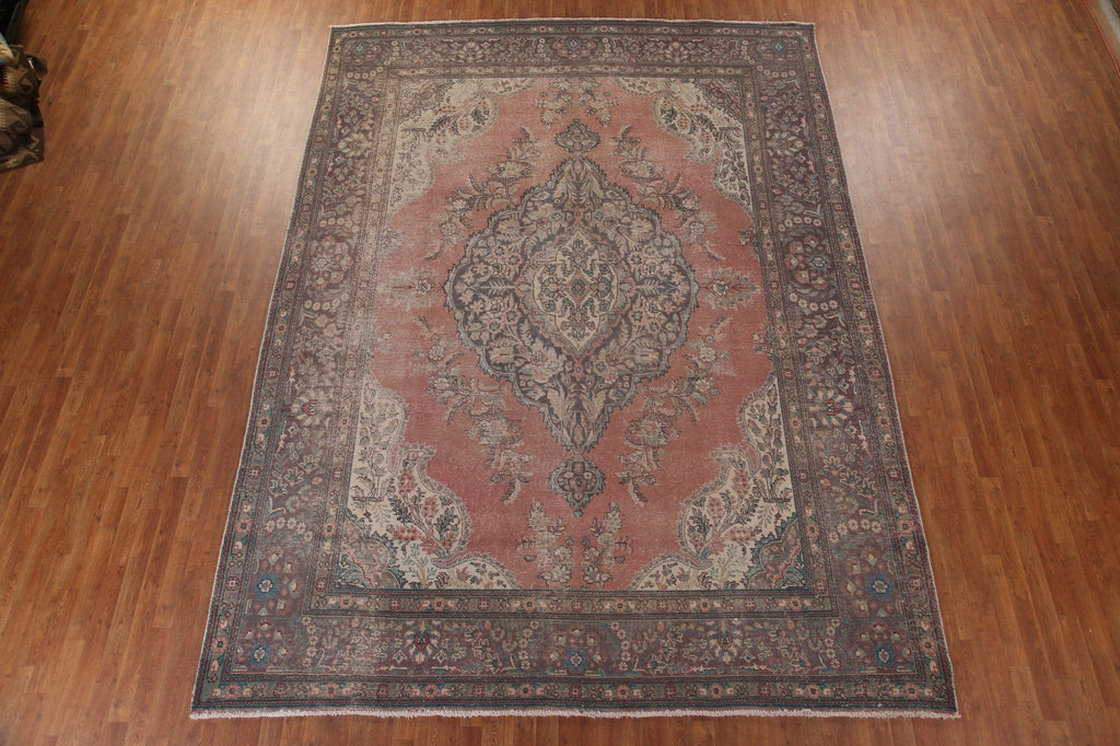 Distressed Tabriz Persian Area Rug 10x13