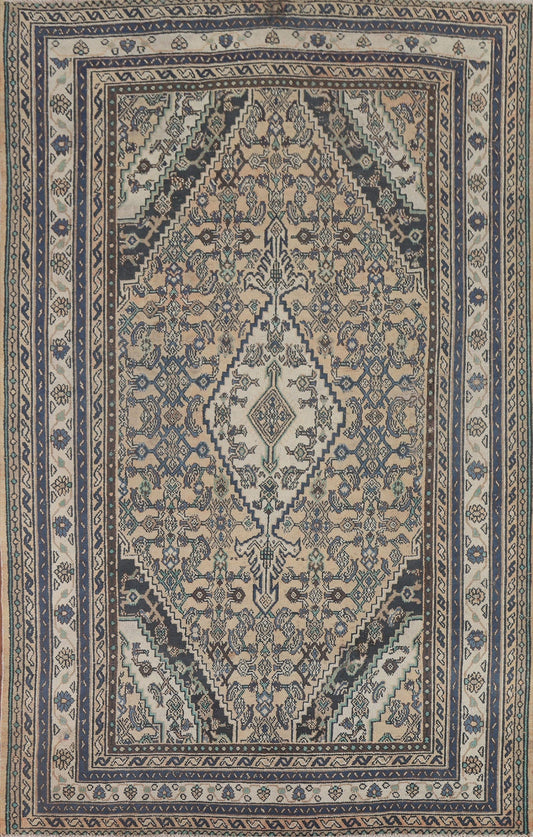 Geometric Hamedan Persian Area Rug 7x10