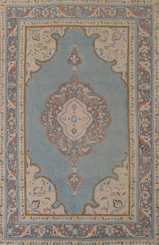 Distressed Over-Dyed Tabriz Persian Area Rug 7x10