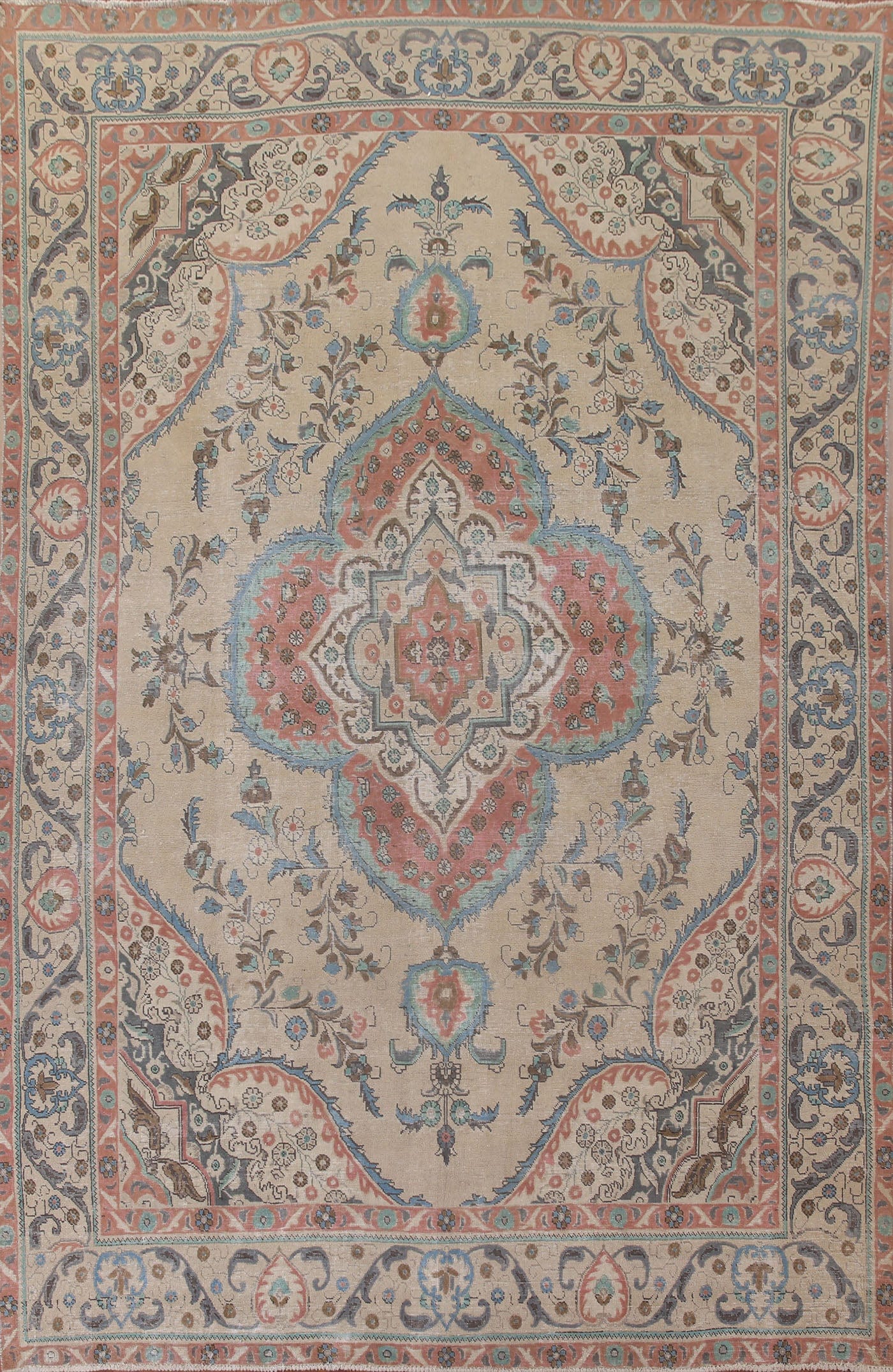 Vintage Tabriz Persian Area Rug 9x12