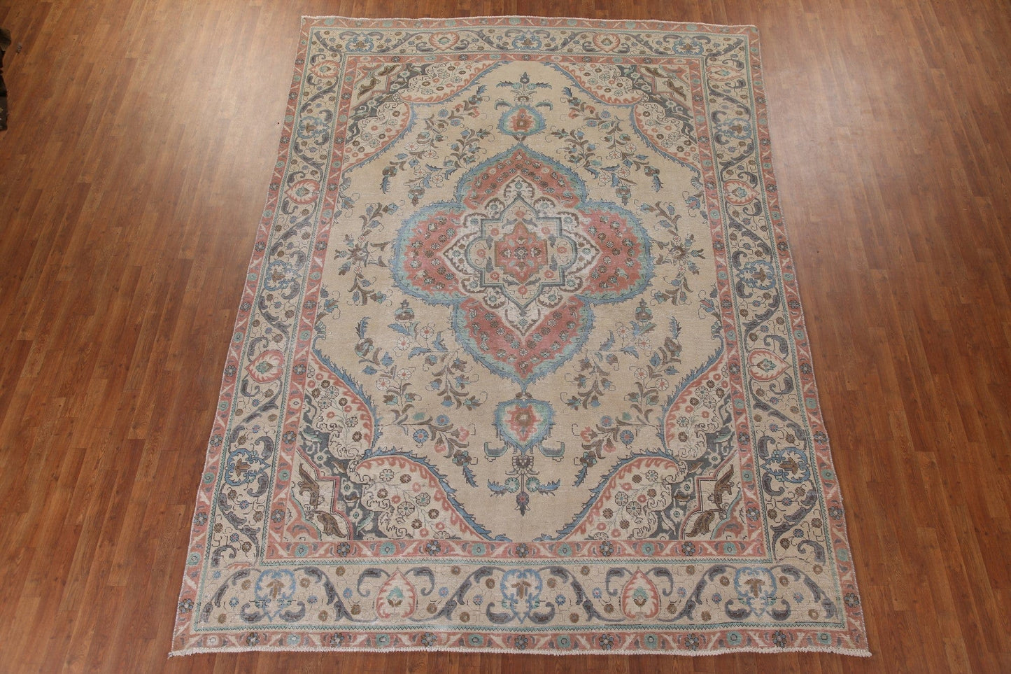 Vintage Tabriz Persian Area Rug 9x12