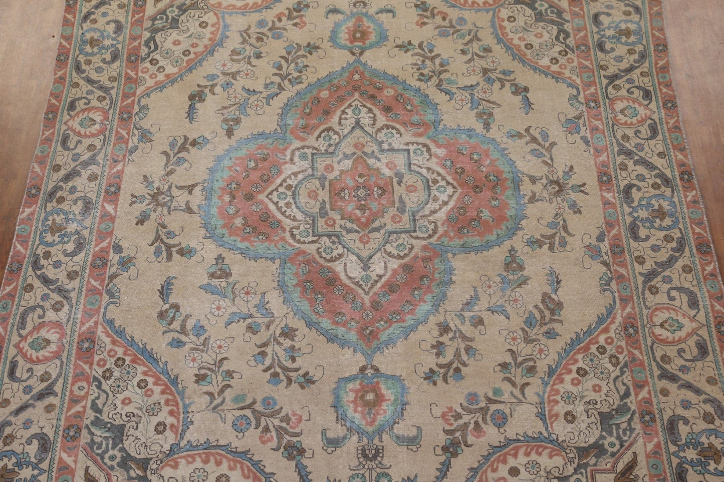 Vintage Tabriz Persian Area Rug 9x12