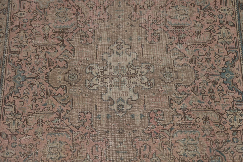 Geometric Pink Tabriz Persian Area Rug 7x9