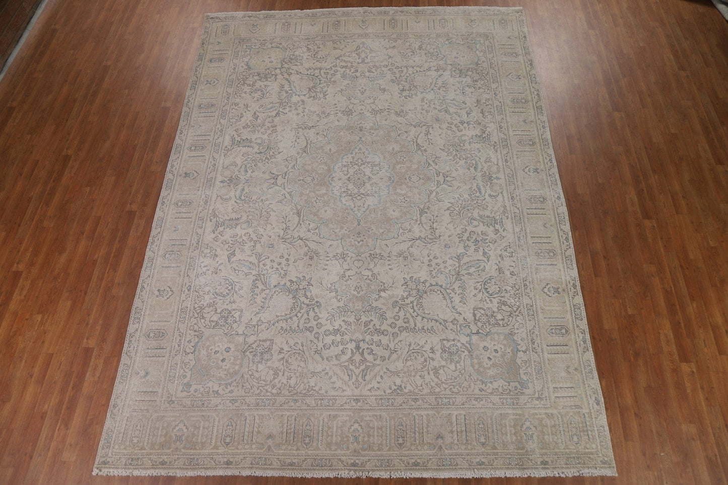 Muted Distressed Tabriz Persian Area Rug 9x13