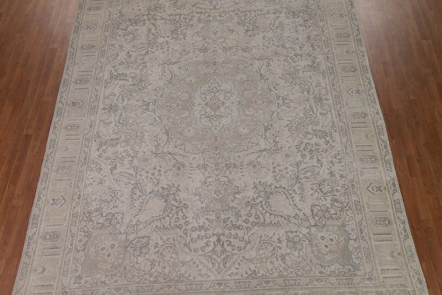 Muted Distressed Tabriz Persian Area Rug 9x13