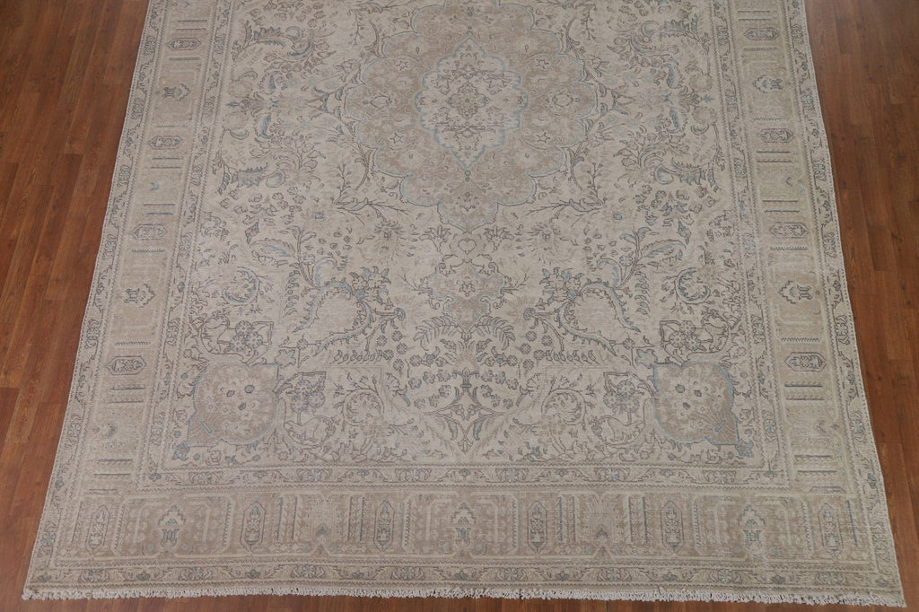 Muted Distressed Tabriz Persian Area Rug 9x13