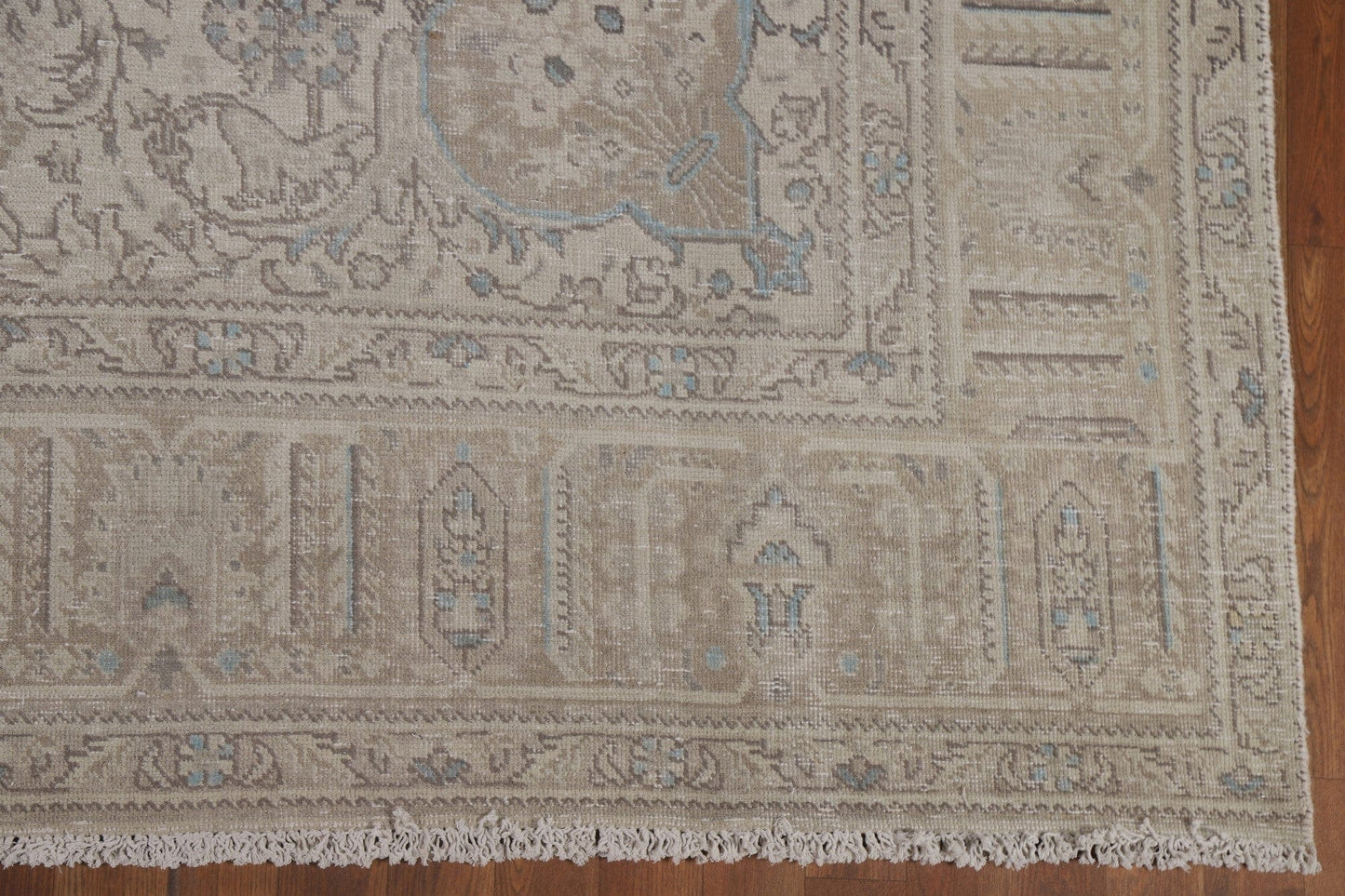 Muted Distressed Tabriz Persian Area Rug 9x13