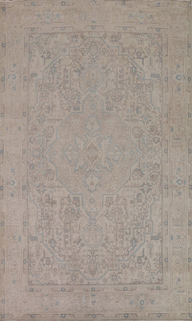 Wool Distressed Tabriz Persian Area Rug 7x10