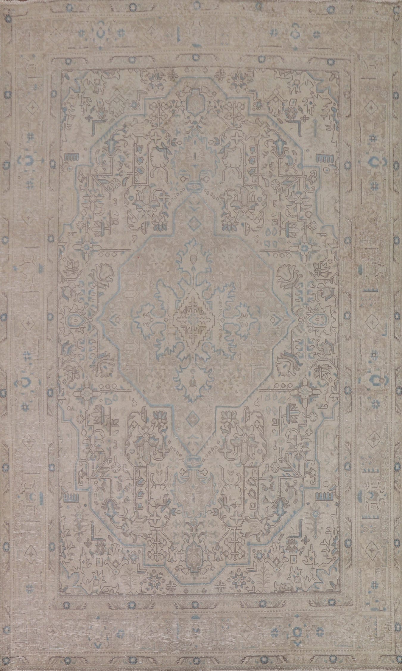 Wool Distressed Tabriz Persian Area Rug 7x10