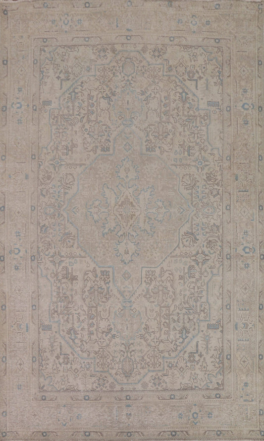 Wool Distressed Tabriz Persian Area Rug 7x10