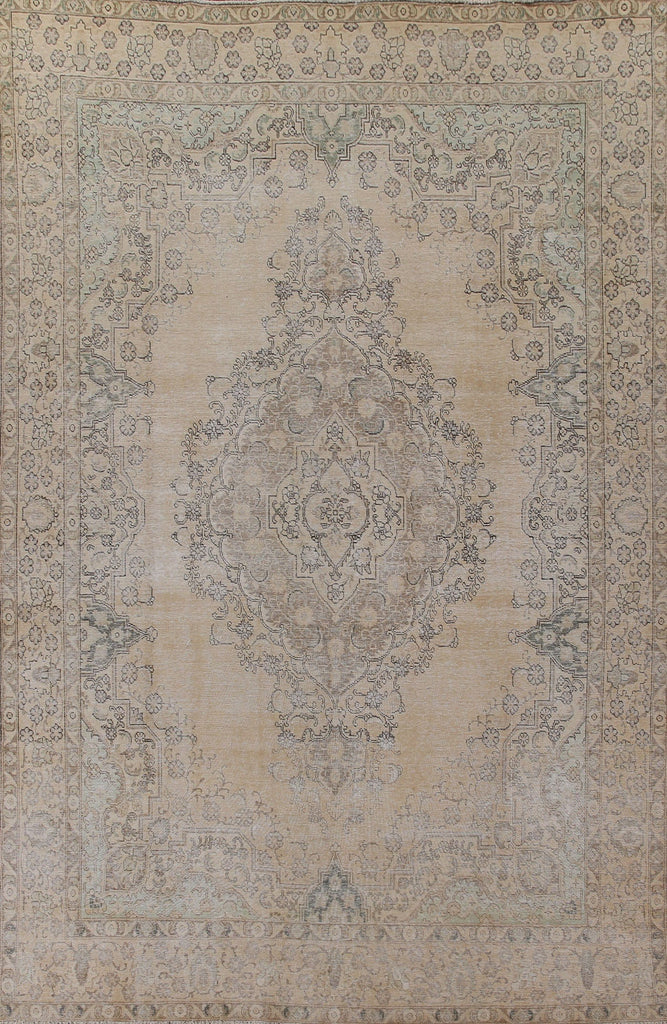 Wool Distressed Tabriz Persian Area Rug 9x13