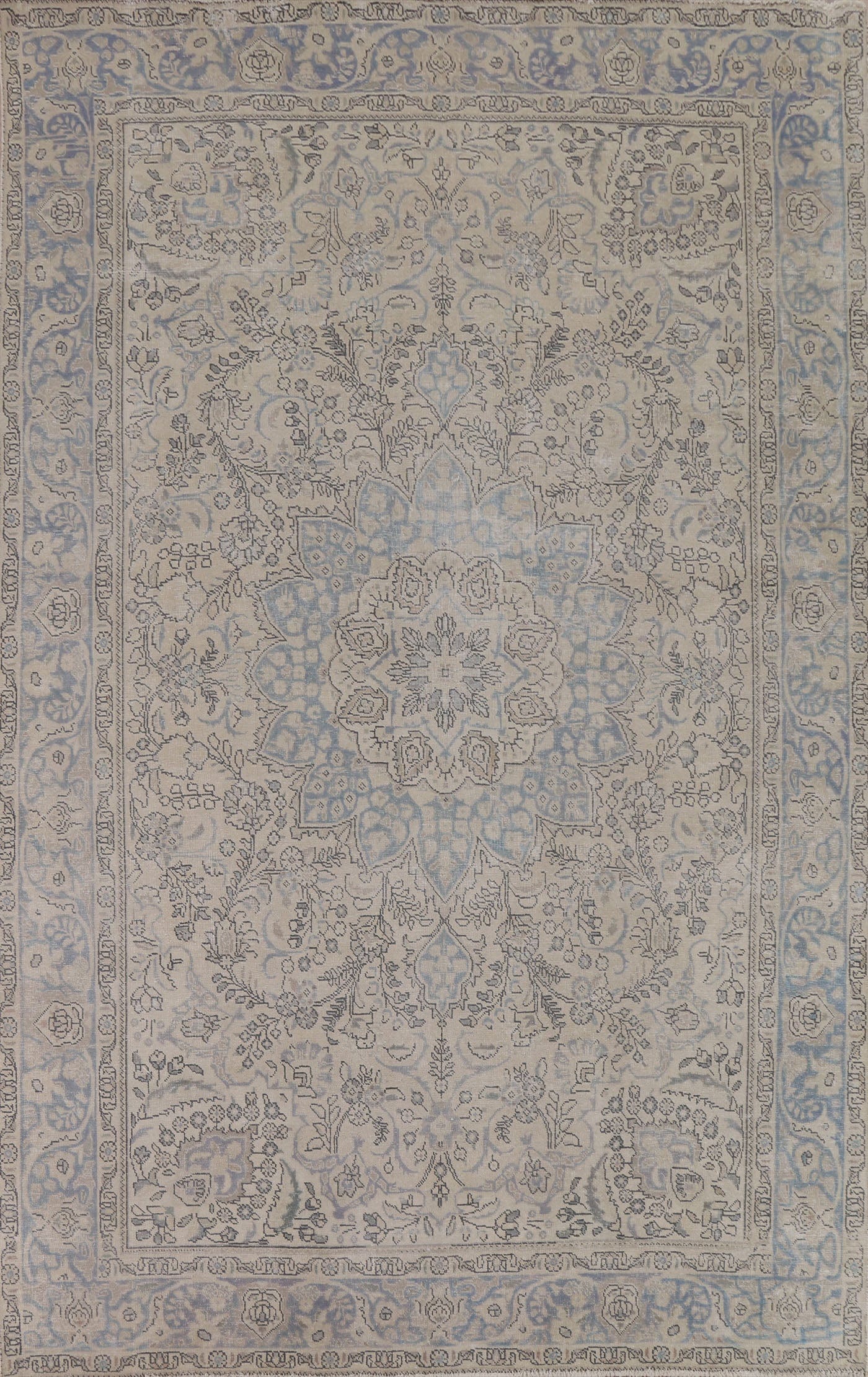 Muted Distressed Tabriz Persian Area Rug 8x11