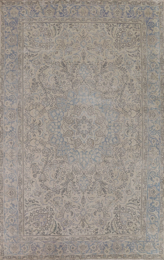 Muted Distressed Tabriz Persian Area Rug 8x11