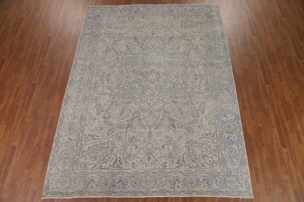 Muted Distressed Tabriz Persian Area Rug 8x11