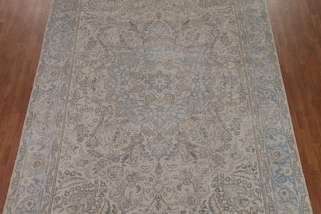 Muted Distressed Tabriz Persian Area Rug 8x11