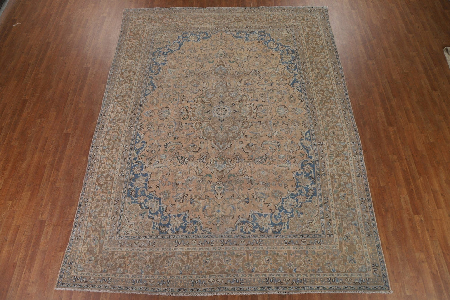 Distressed Mashad Persian Area Rug 9x12