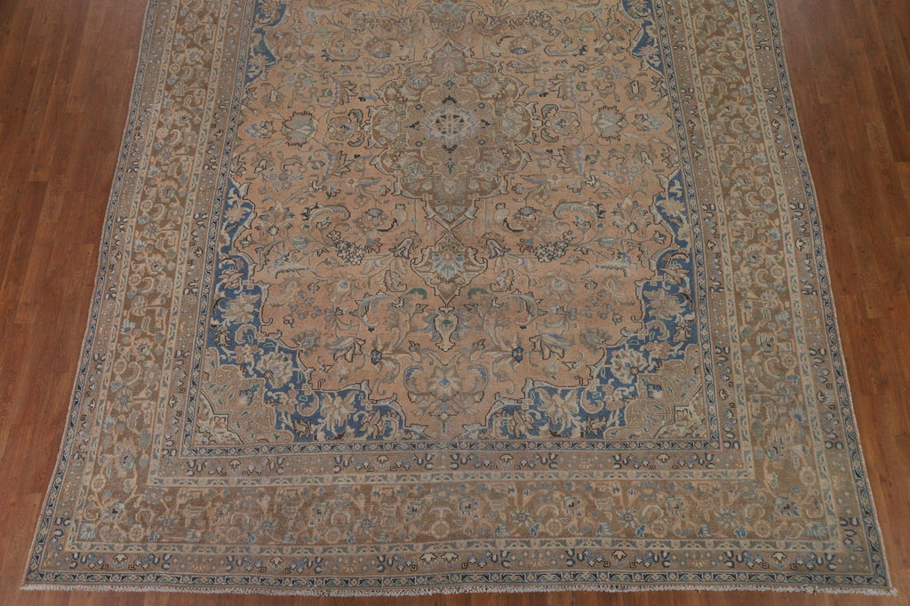 Distressed Mashad Persian Area Rug 9x12