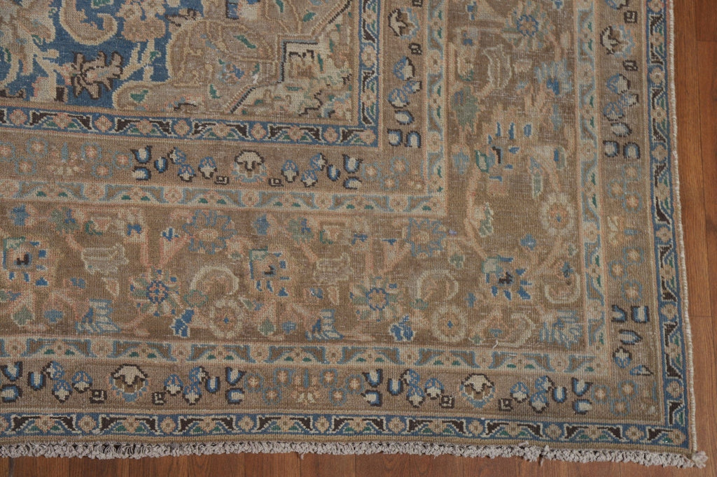 Distressed Mashad Persian Area Rug 9x12