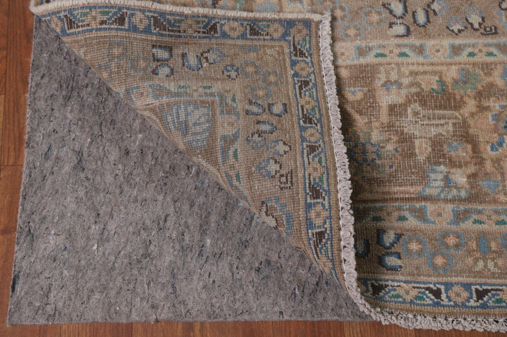 Distressed Mashad Persian Area Rug 9x12