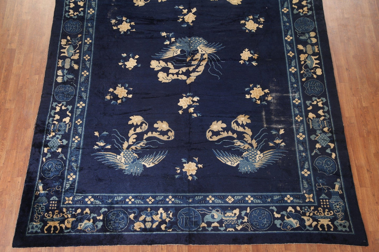 Navy Blue Art Deco Nichols Oriental Area Rug 9x11