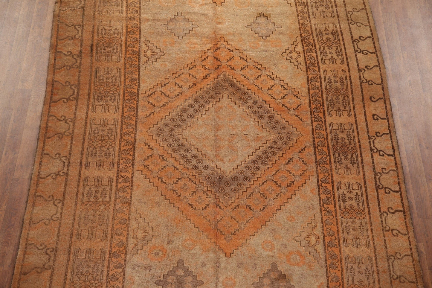 Vegetable Dye Oushak Turkish Area Rug 7x14