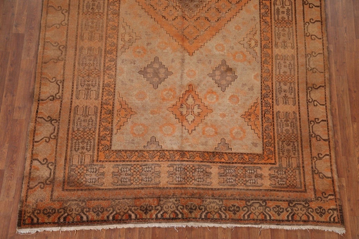 Vegetable Dye Oushak Turkish Area Rug 7x14