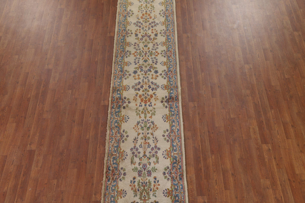 Vegetable Dye Kerman Persian Runner Rug 2x14